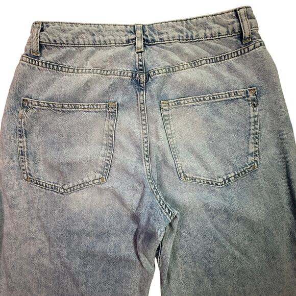 Pilcro Anthropologie Balloon Tapered High Rise Pleated Light Wash Soft Sz 29 - Picture 6 of 16